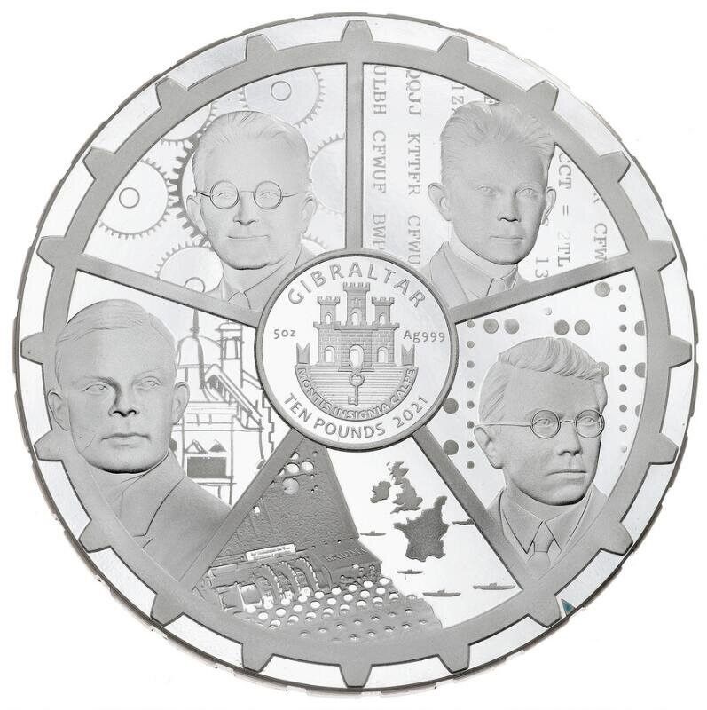 Gibraltar 10 Pounds Enigma Code Breakers obverse