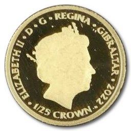 Gibraltar 1/25 Crown - Elizabeth II Platinum Jubilee obverse