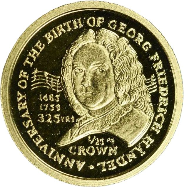 Isle of Man 1/25 Crown - Elizabeth II Georg F. Händel