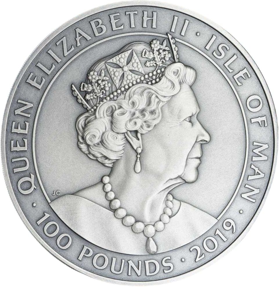 Isle of Man 100 Pounds - Elizabeth II The Age of the Vikings obverse