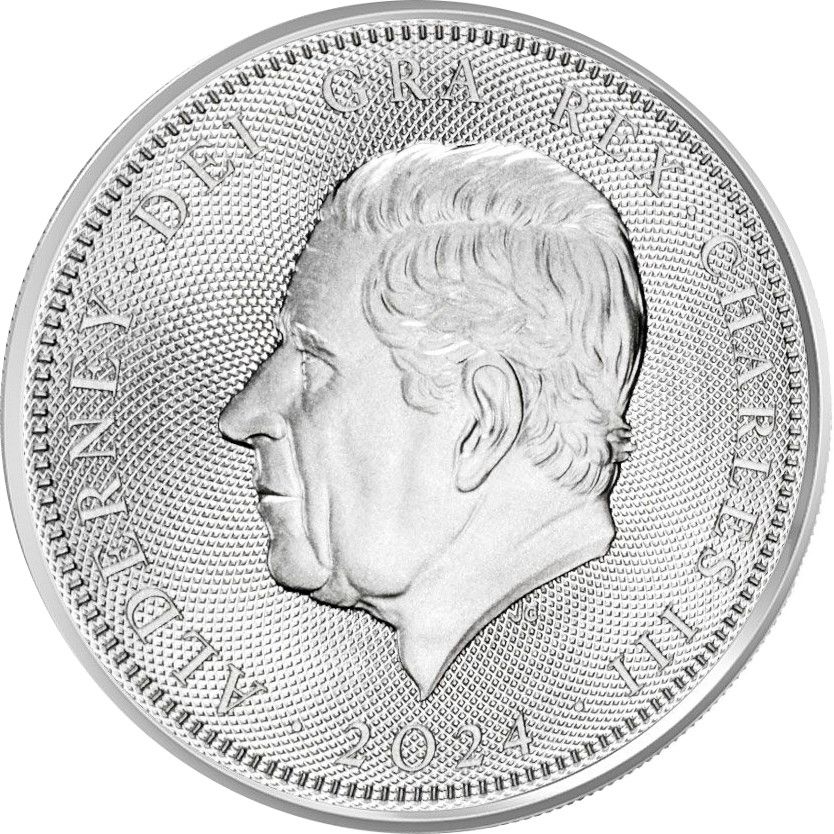 Alderney 1 Pound - Charles III D-Day; Silver Bullion obverse