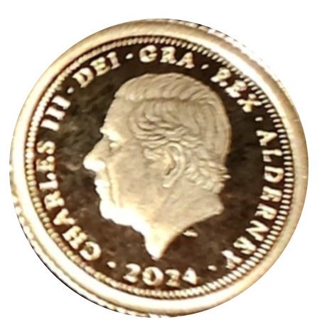 Alderney 5 Pounds - Charles III D-Day; Gold Proof obverse