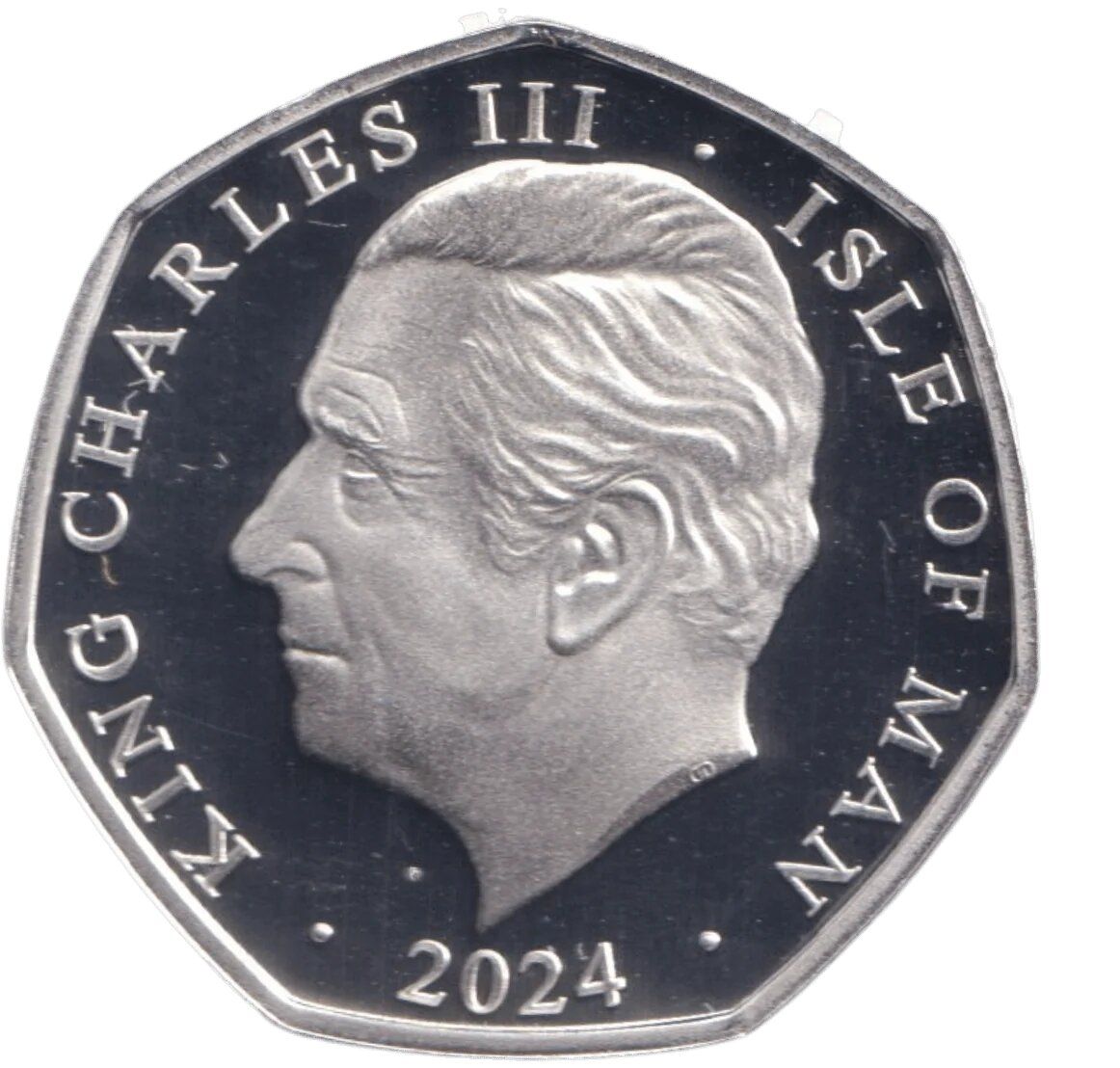 Isle of Man 50 Pence - Charles III King's First Year - Garter Service; Silver Proof Gold gilded obverse