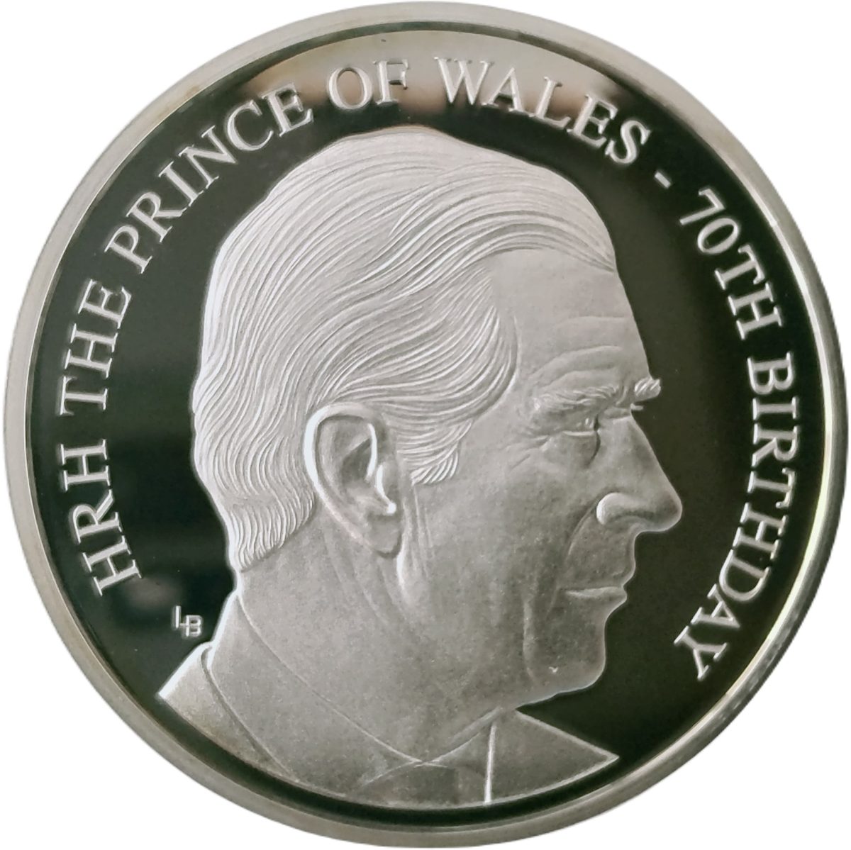 Guernsey 5 Pounds - Elizabeth II 70th Birthday of Prince Charles; Silver Proof