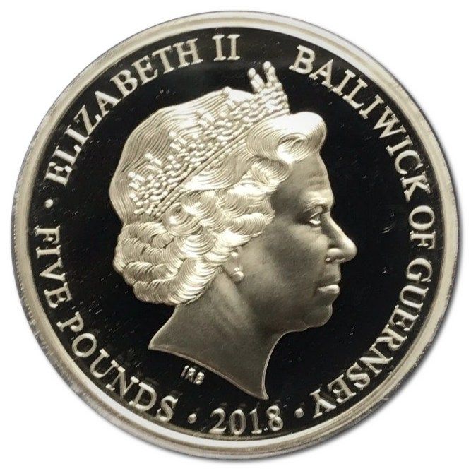 Guernsey 5 Pounds - Elizabeth II 70th Birthday of Prince Charles obverse