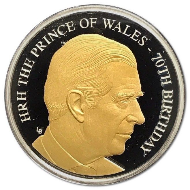 Guernsey 5 Pounds - Elizabeth II 70th Birthday of Prince Charles