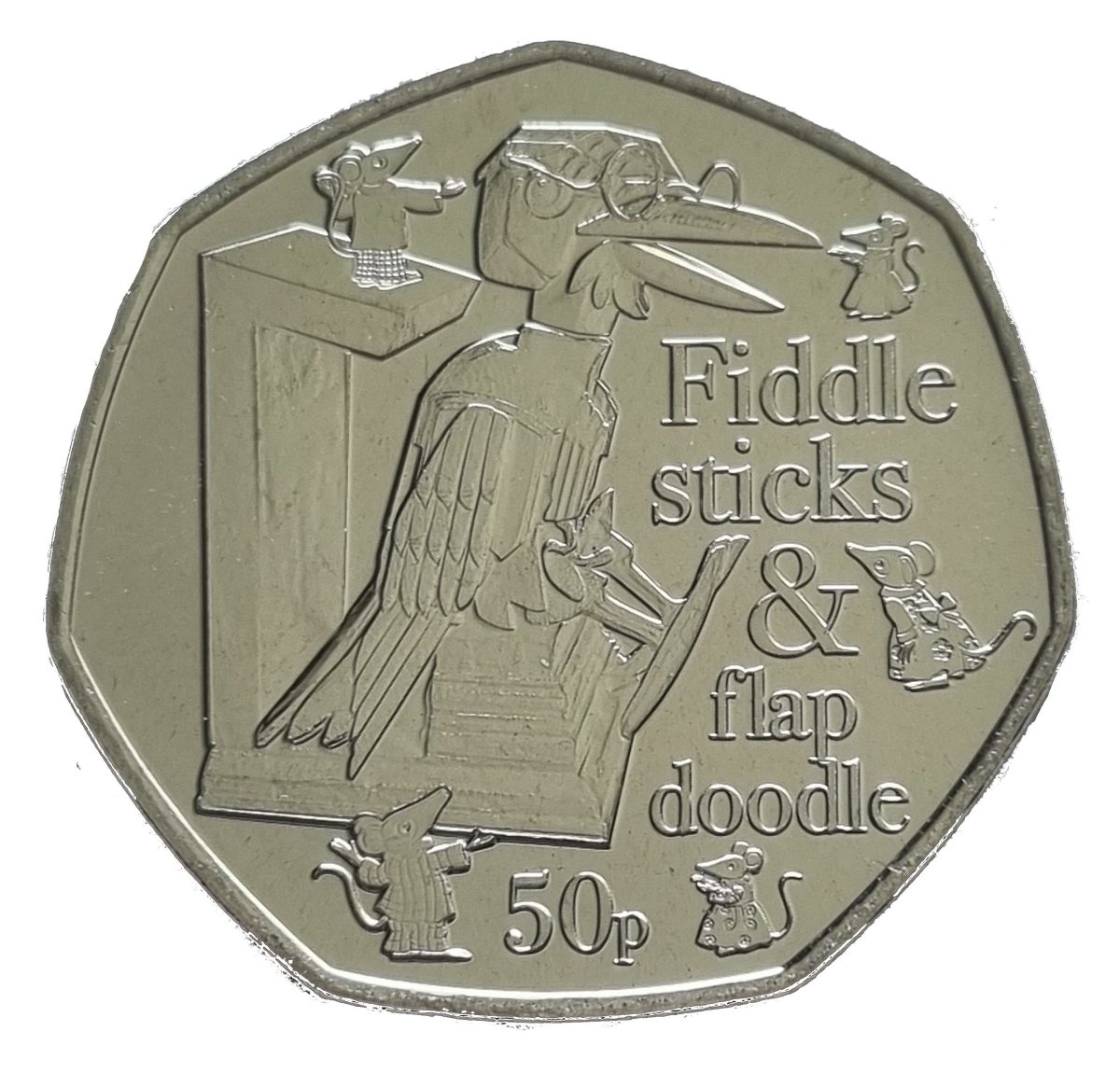 Guernsey 50 Pence - Charles III Professor Yaffle reverse