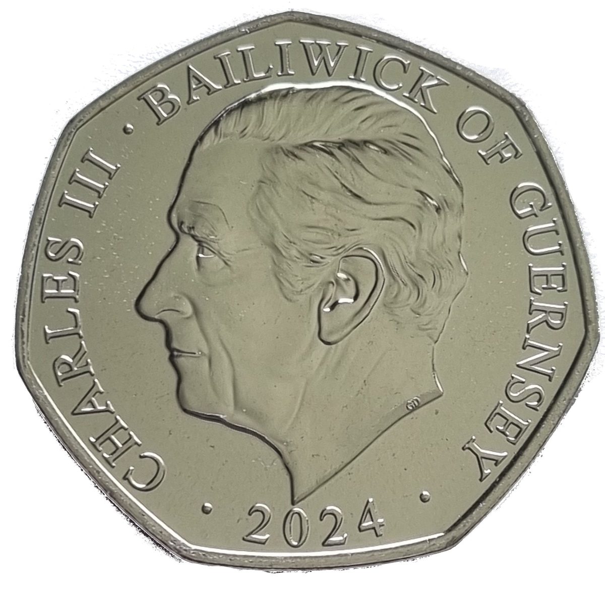 Guernsey 50 Pence - Charles III Mice obverse