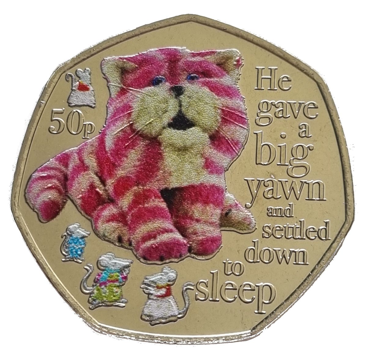 Guernsey 50 Pence - Charles III Bagpuss; Coloured
