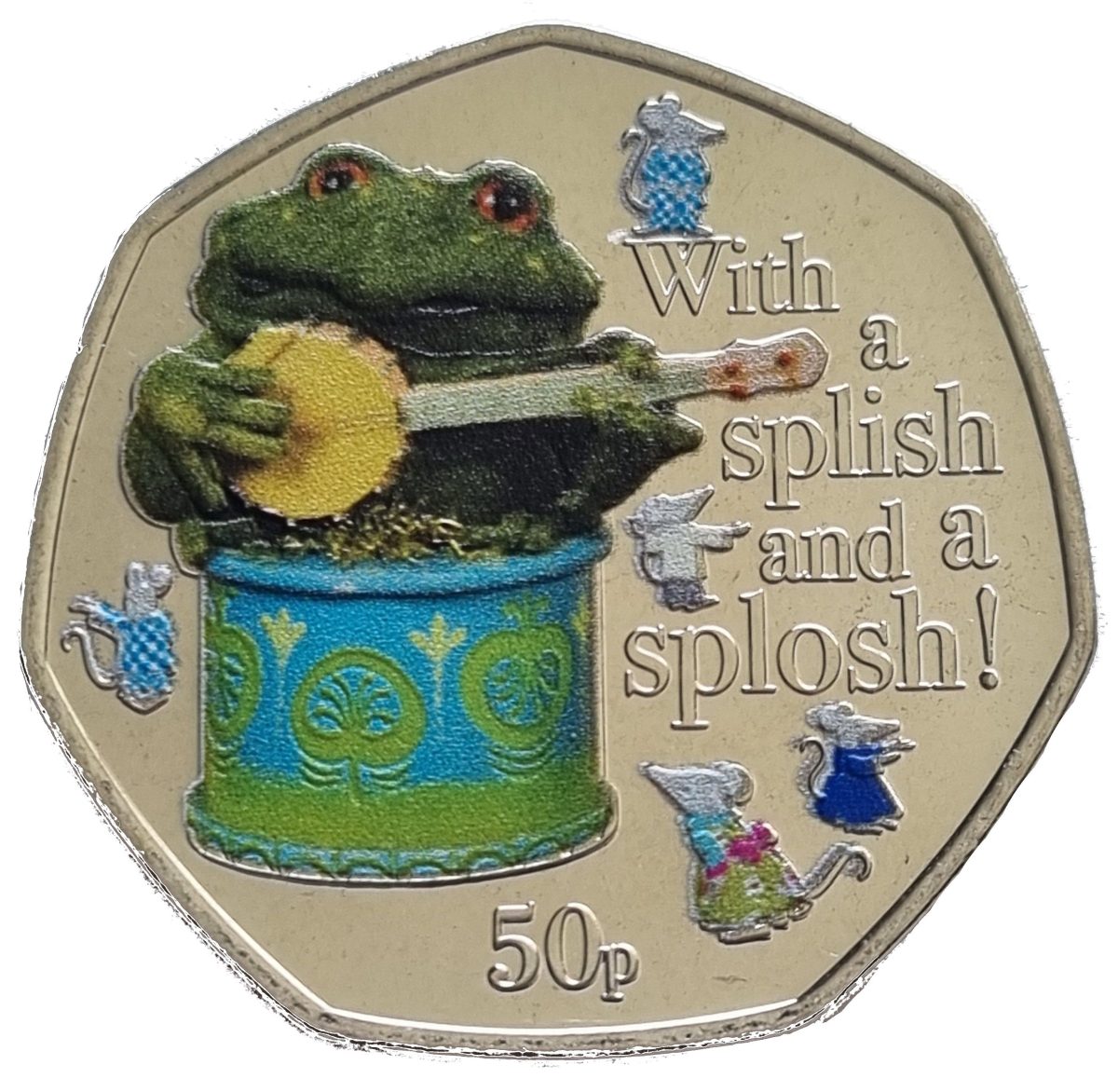 Guernsey 50 Pence - Charles III Gabriel; Coloured reverse