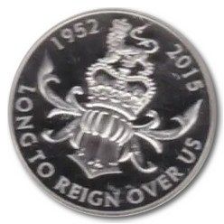 Jersey 5 Pounds - Elizabeth II Longest Reigning Monarch - 1960's Portrait; Silver