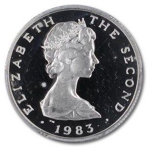 Isle of Man 1 Pound - Elizabeth II Peel; Silver Proof obverse
