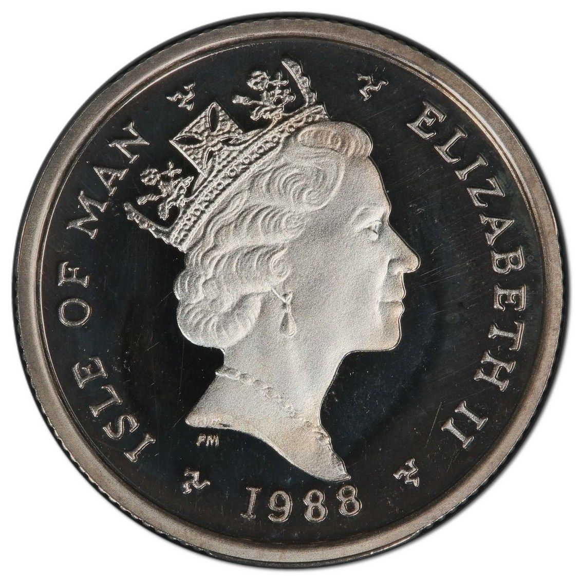 Isle of Man 1 Pound - Elizabeth II Cell Phone; Silver Proof obverse