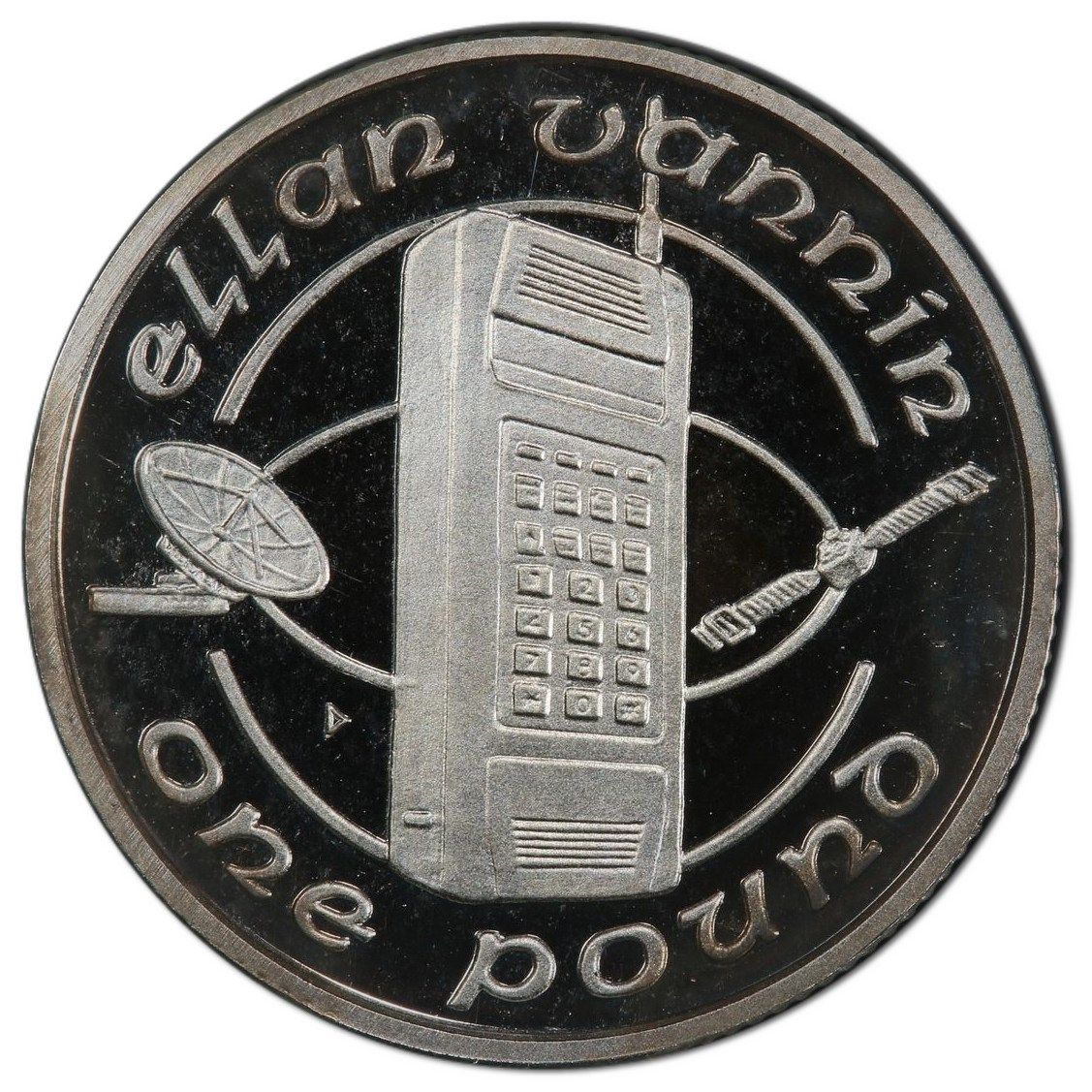 Isle of Man 1 Pound - Elizabeth II Cell Phone; Silver Proof