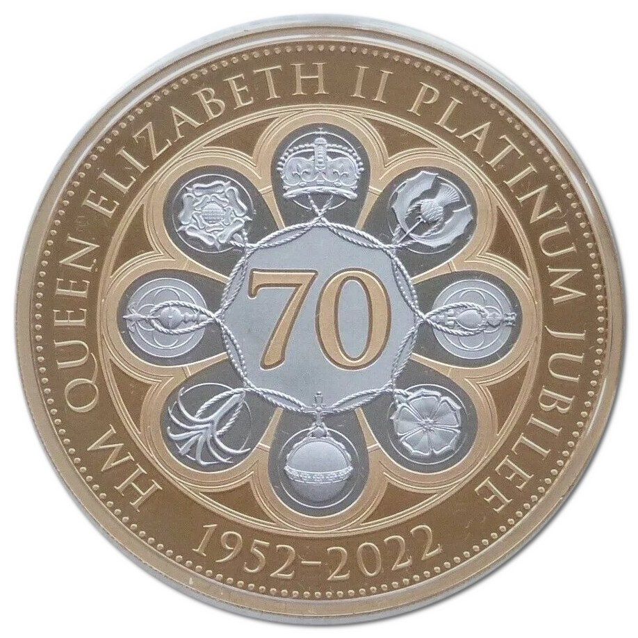 Guernsey 5 Pounds - Elizabeth II Platinum Jubilee; Gold Proof