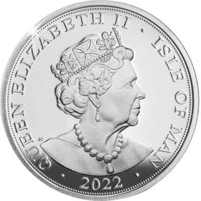 Isle of Man 1 Sovereign - Elizabeth II Christmas 2022; Silver Piedfort obverse