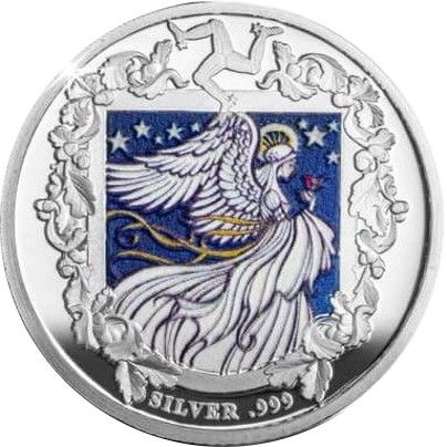 Isle of Man 1 Sovereign - Elizabeth II Christmas 2022; Silver Piedfort