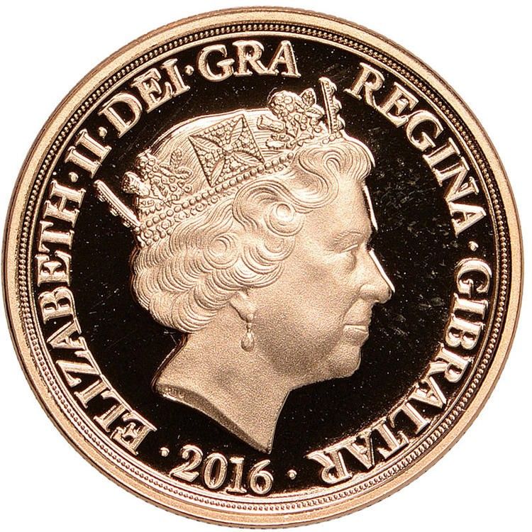 Gibraltar 1 Sovereign - Elizabeth II 90th Birthday; Gold Piedfort obverse