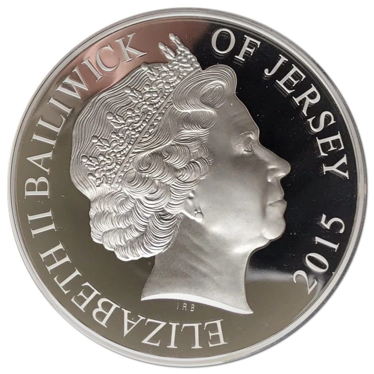 Jersey 10 Pounds - Elizabeth II Remembrance Day 2015; Silver Proof obverse