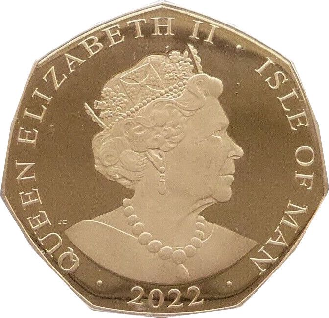 Isle of Man 50 Pence - Elizabeth II Platinum Jubilee; Gold 1oz obverse