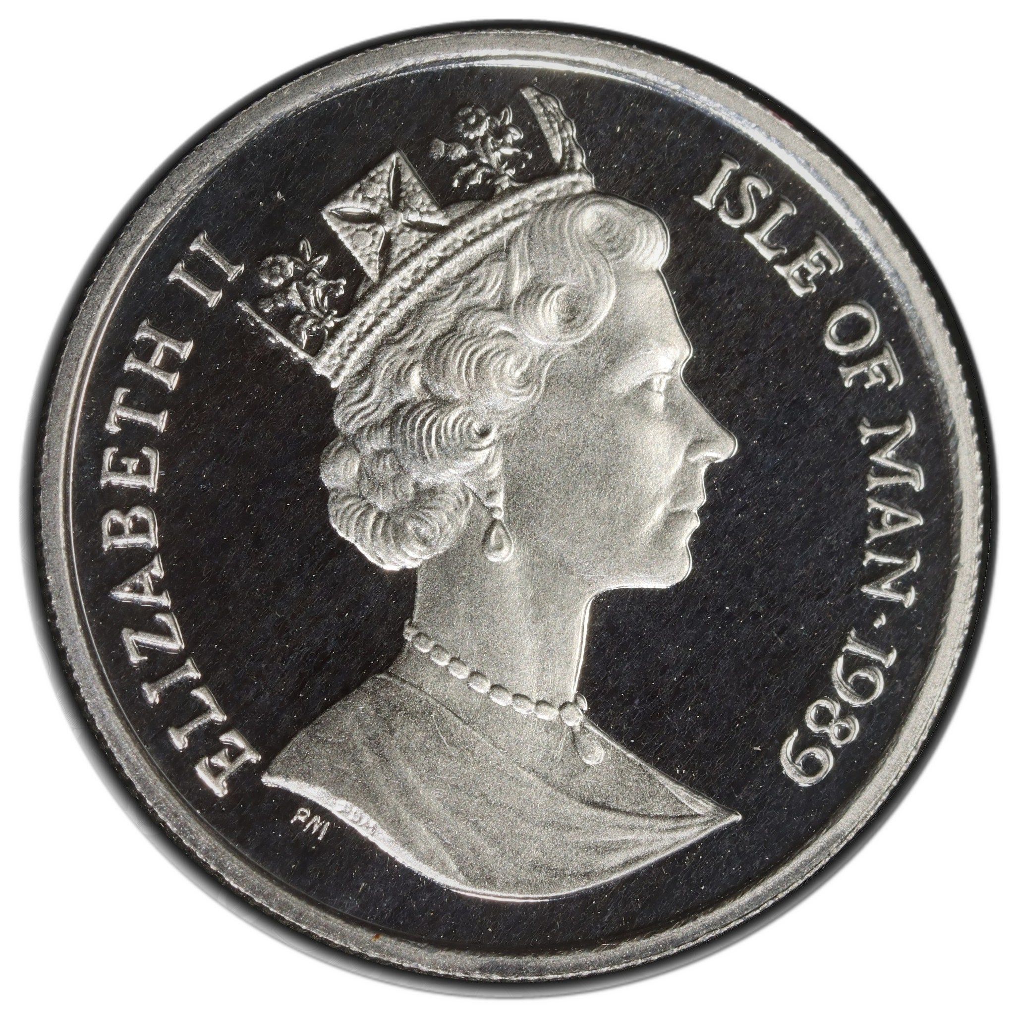 Isle of Man ⅕ Crown - Elizabeth II Persian Cat; Platinum obverse