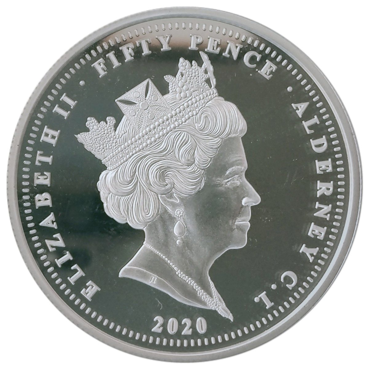 Alderney 50 Pence - Elizabeth II Battle of Britain - Winston Churchill obverse