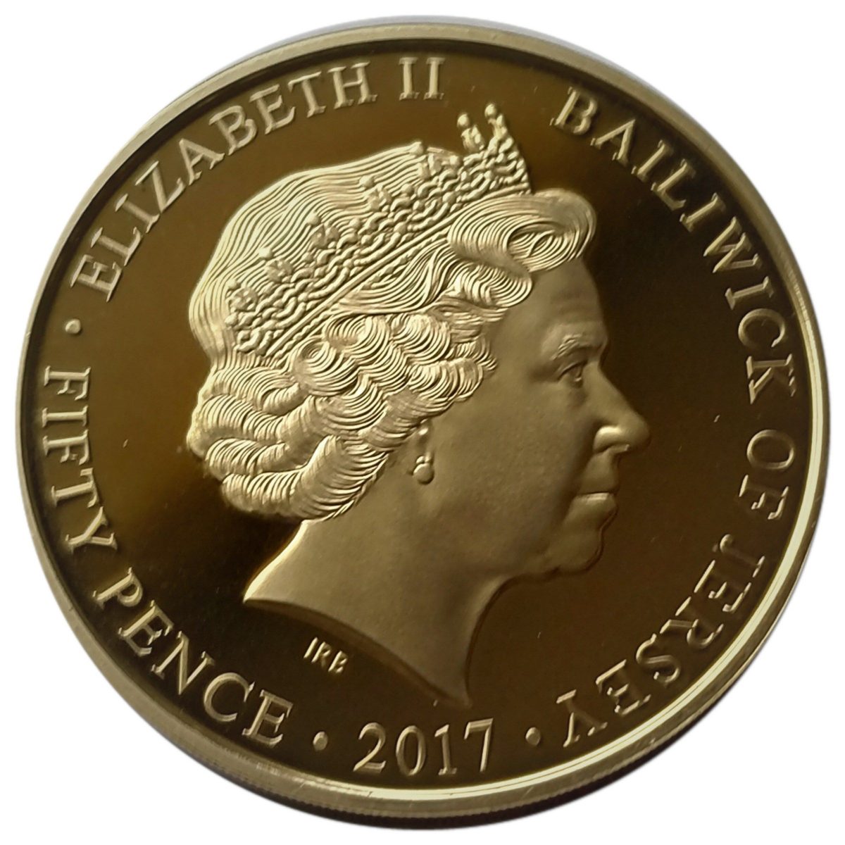 Jersey 50 Pence - Elizabeth II Platinum Wedding obverse