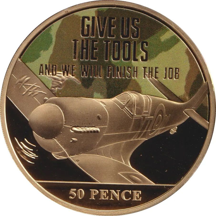 Guernsey 50 Pence - Elizabeth II Supermarine Spitfire