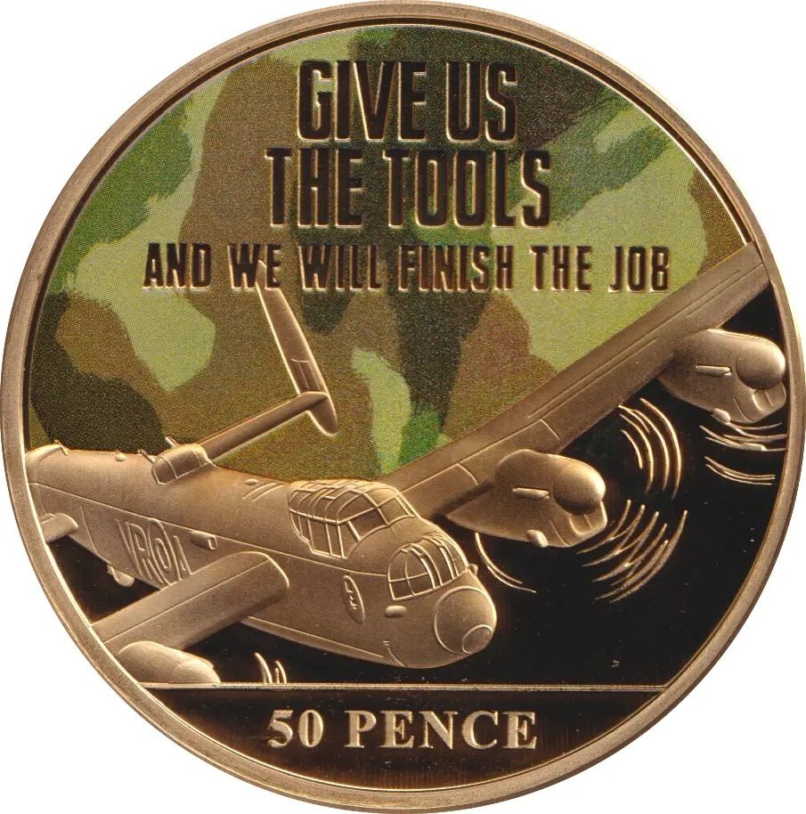 Guernsey 50 Pence - Elizabeth II Avro Lancaster