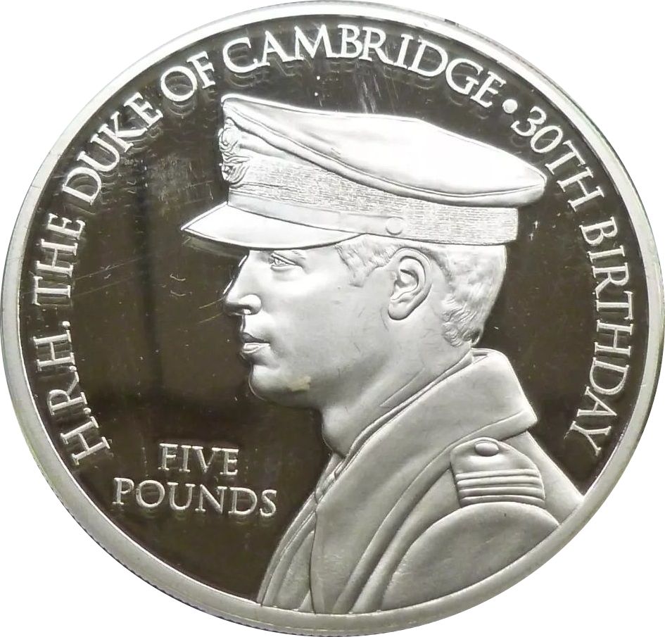 Jersey 5 Pounds - Elizabeth II Prince William's 30th Birthday; Silver Proof