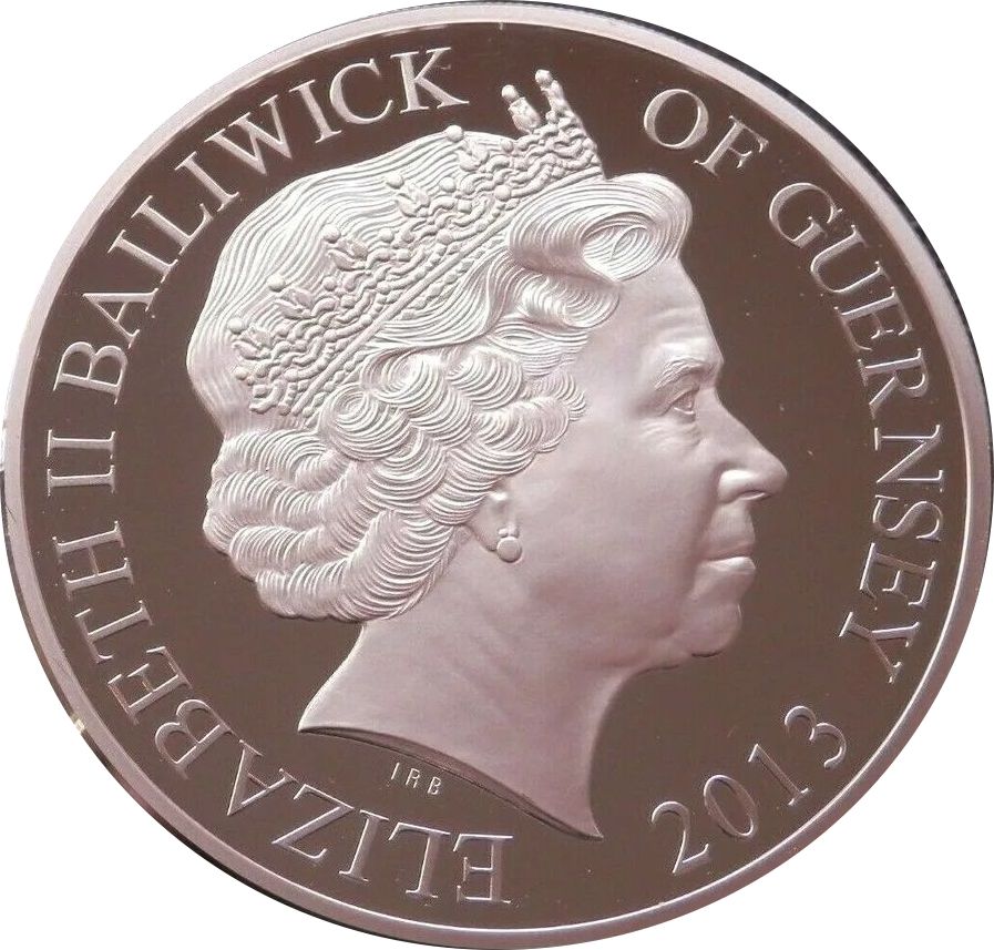 Guernsey 10 Pounds - Elizabeth II The Royal Birth; Silver Proof obverse