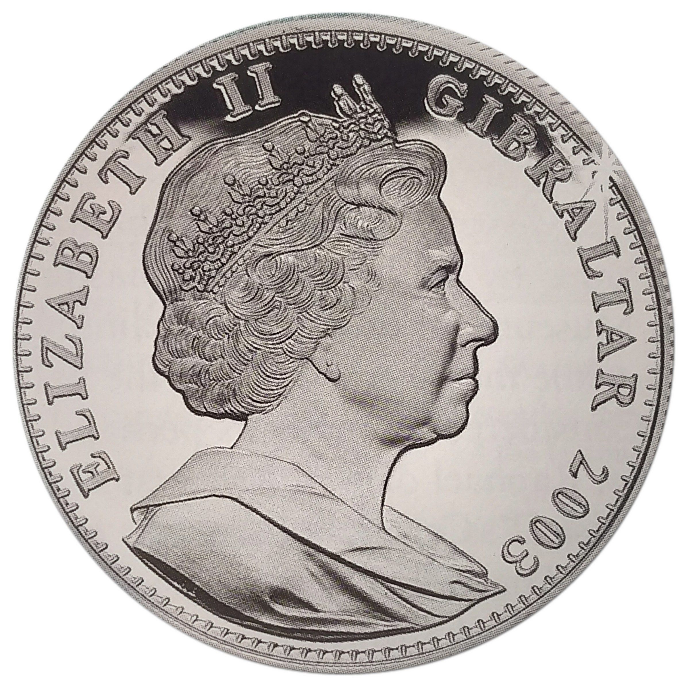 Gibraltar 1 Crown - Elizabeth II Athens Olympics - Field Hockey obverse