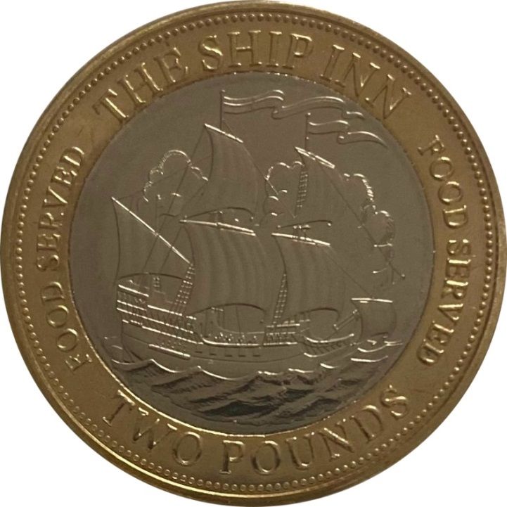 Gibraltar 2 Pounds - Charles III British Pubs - The Ship Inn