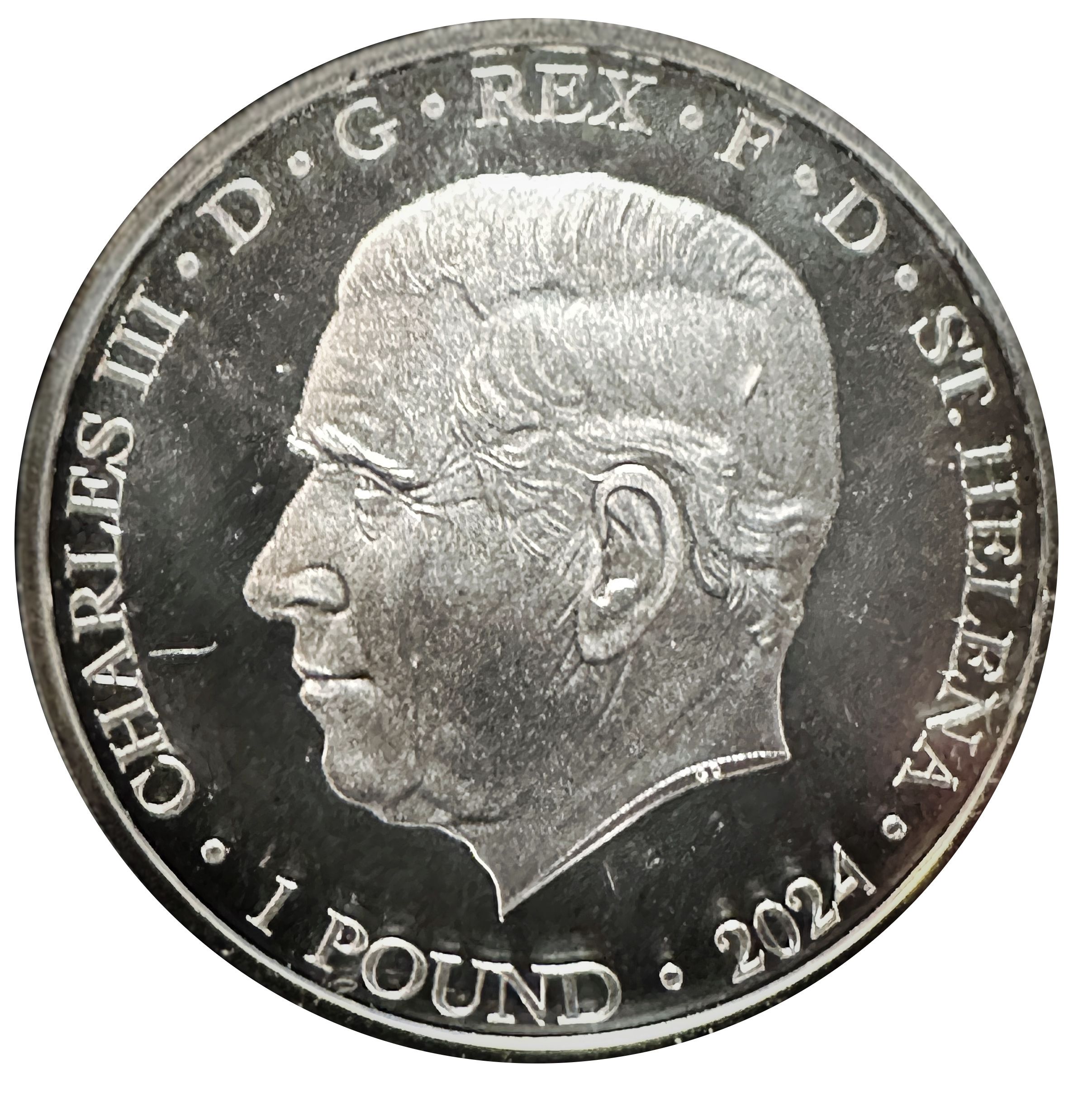 Saint Helena 1 Pound - Charles III Cybele and the Lions obverse
