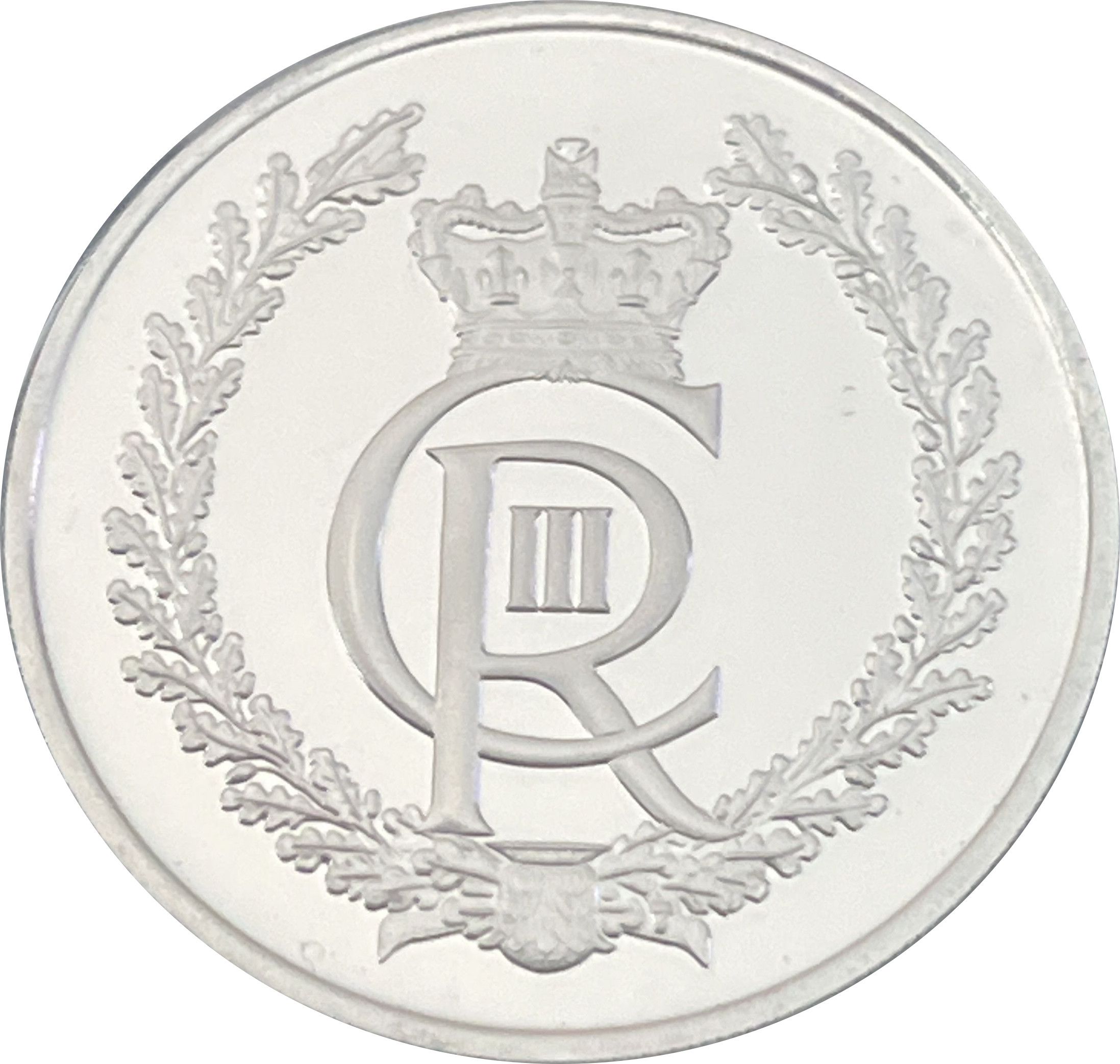 Gibraltar ½ Crown - Charles III Coronation Cypher; Silver plated