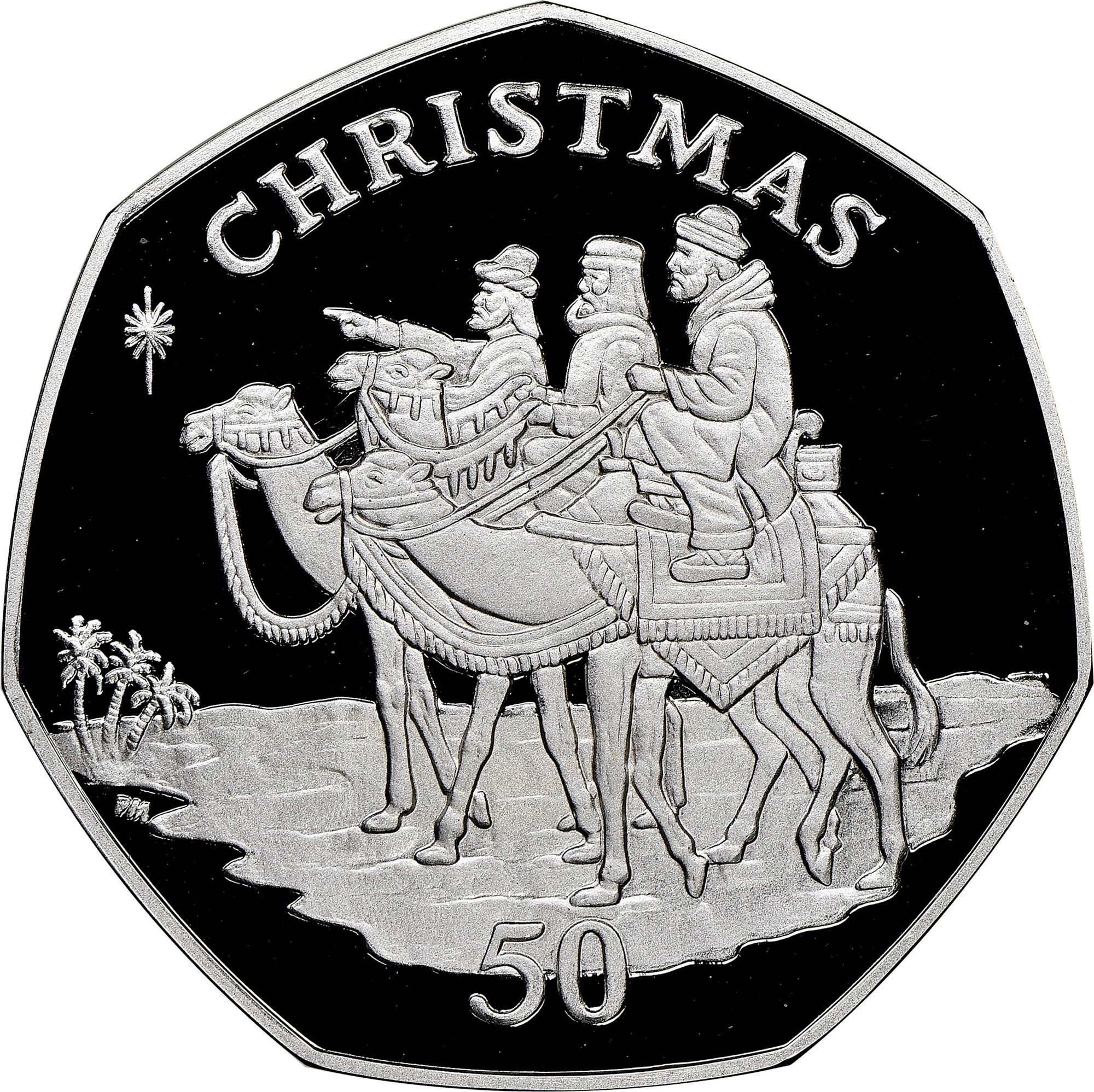 Gibraltar 50 Pence - Elizabeth II Christmas; Silver Proof