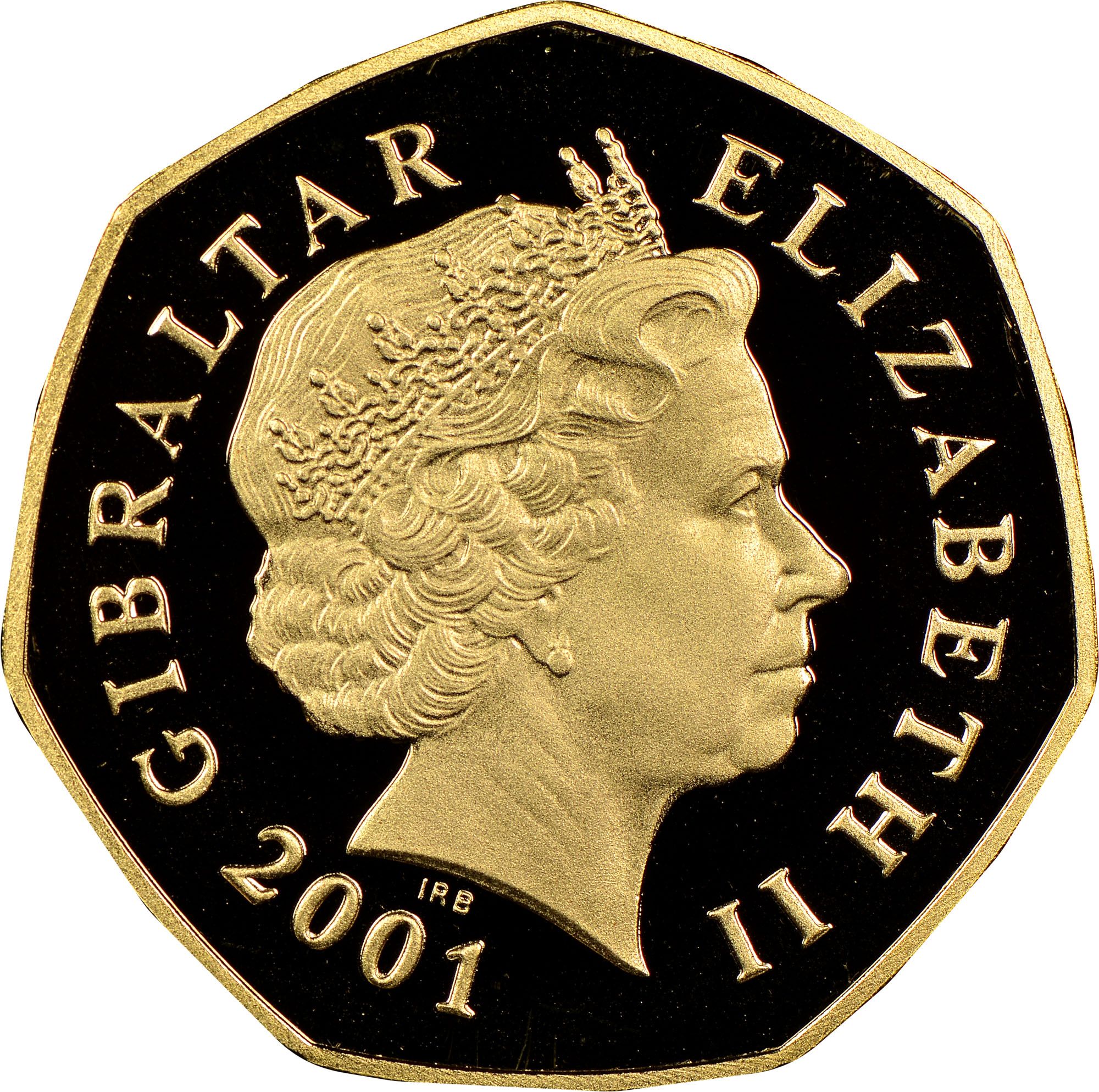 Gibraltar 50 Pence - Elizabeth II Christmas; Gold Proof obverse