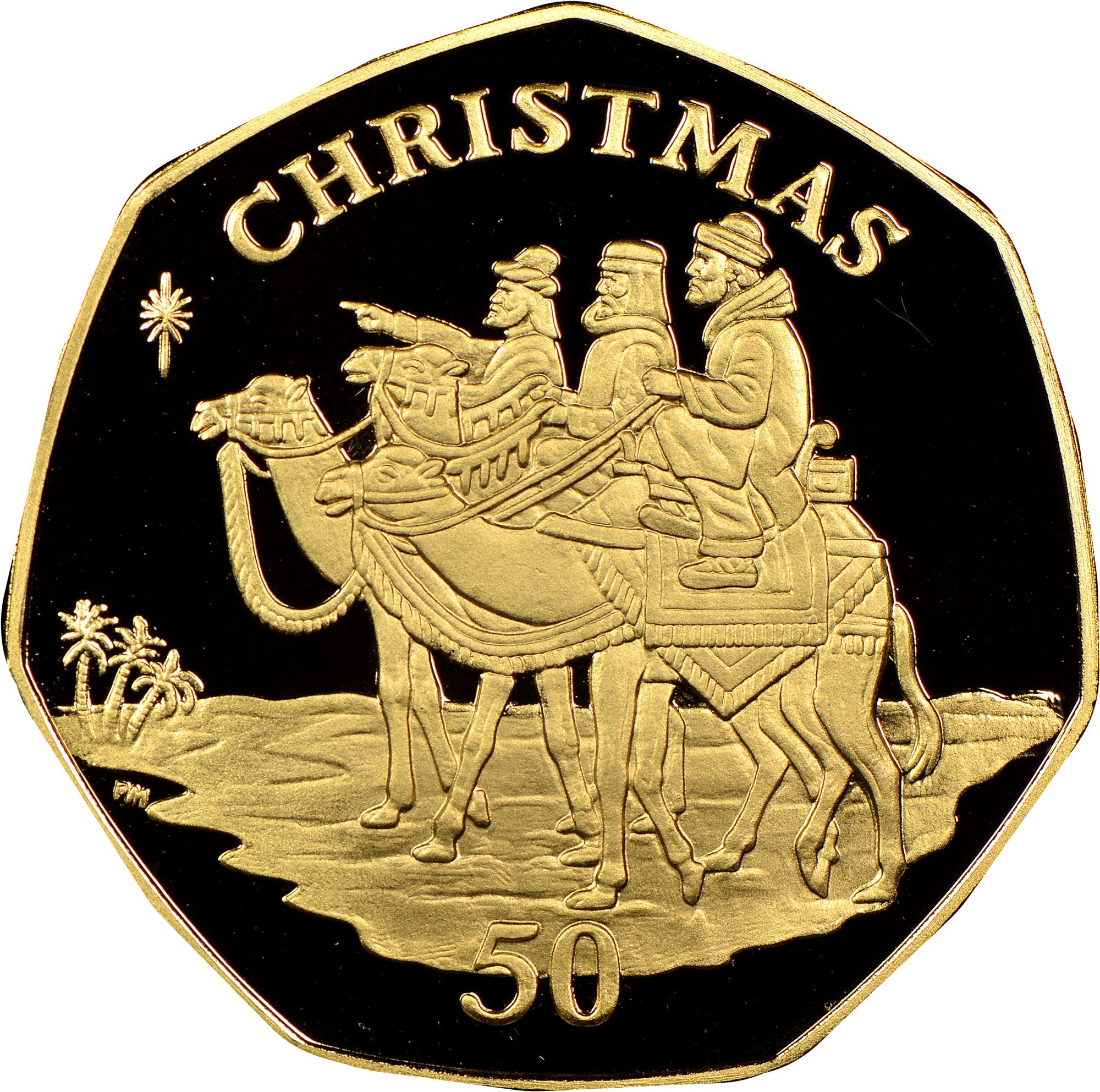 Gibraltar 50 Pence - Elizabeth II Christmas; Gold Proof