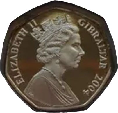 Gibraltar 50 Pence - Elizabeth II Christmas; Silver Proof obverse