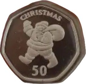 Gibraltar 50 Pence - Elizabeth II Christmas; Silver Proof