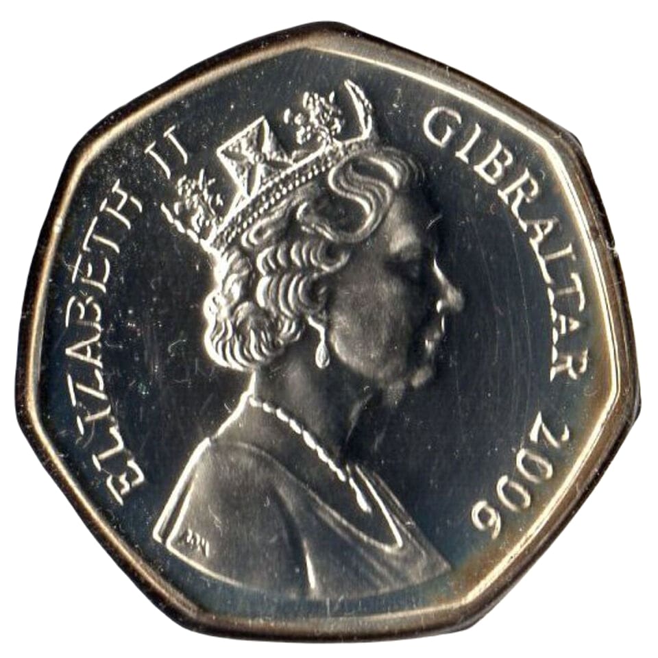 Gibraltar 50 Pence - Elizabeth II Christmas; Silver Proof obverse