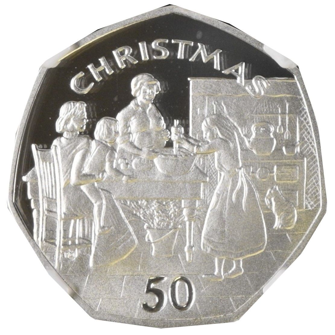 Isle of Man 50 Pence - Elizabeth II Christmas 1998; Silver Proof