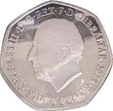 Gibraltar 50 Pence - Charles III Remembrance obverse