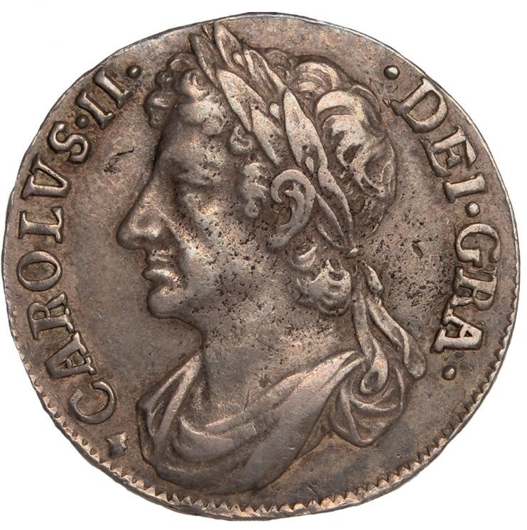 Scotland ⅛ Dollar - Charles II 2nd Coinage obverse