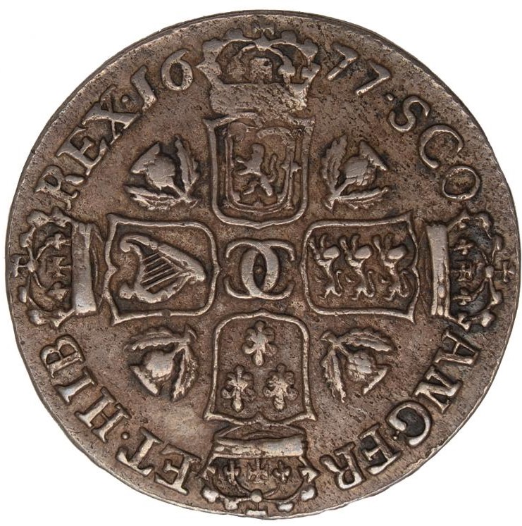 Scotland ⅛ Dollar - Charles II 2nd Coinage reverse