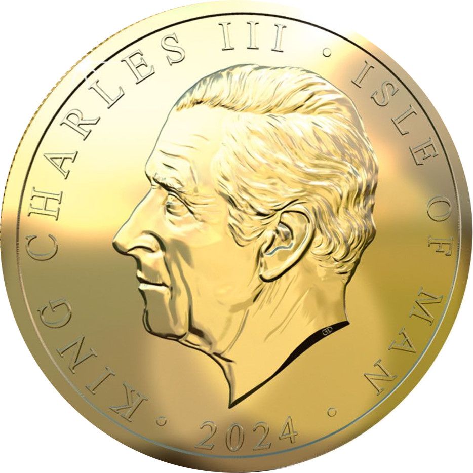 Isle of Man ¼ Noble - Charles III Longboat, Gold obverse
