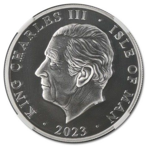 Isle of Man 1 Noble - Charles III Longboat; Silver obverse