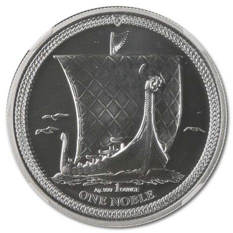 Isle of Man 1 Noble - Charles III Longboat; Silver