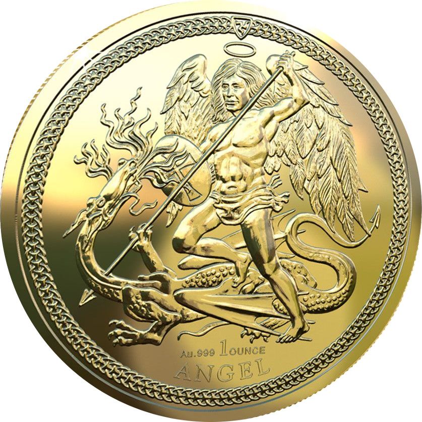 Isle of Man 1 Angel - Charles III Archangel Michael reverse