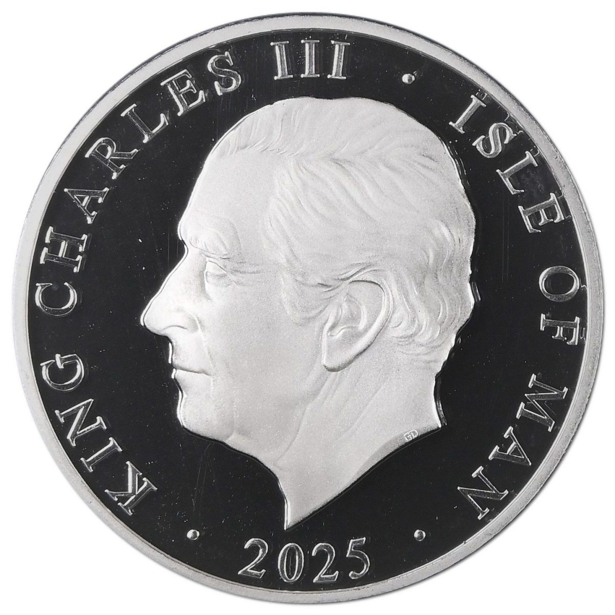 Isle of Man 1 Angel - Charles III Archangel Michael; Silver obverse